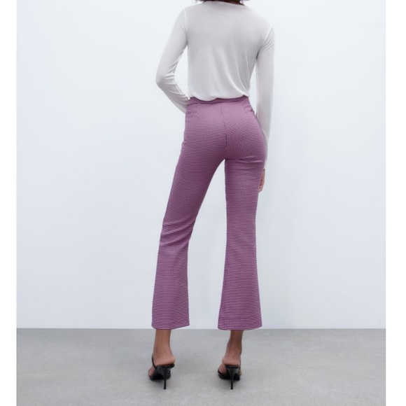 New Zara | Houndstooth Highrise Flare Pants - Picture 14 of 16